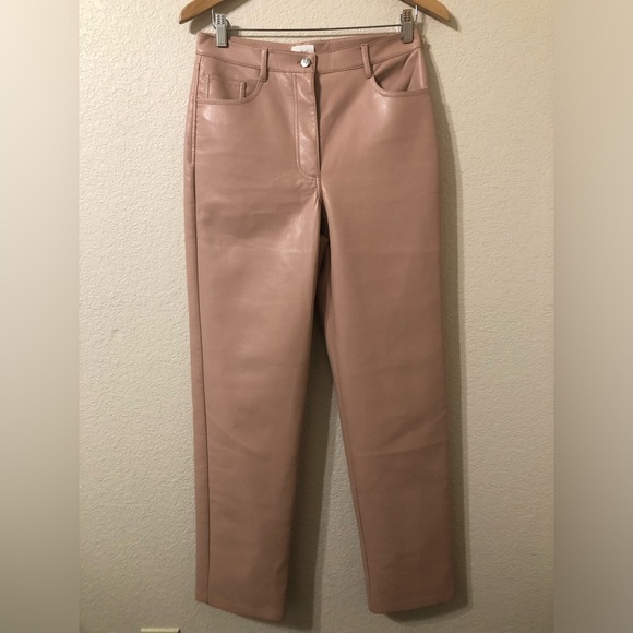 Wilfred The Melina Pant Soft Terracota Vegan Leather High Rise Straight Size 8 - Picture 1 of 9